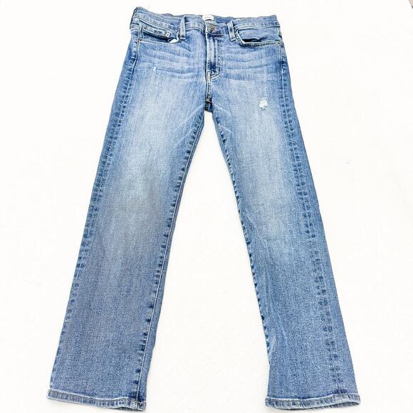 Edwin Elin Crop Straight Light Wash Denim Jeans Zip Fly Size 29 - Picture 2 of 8